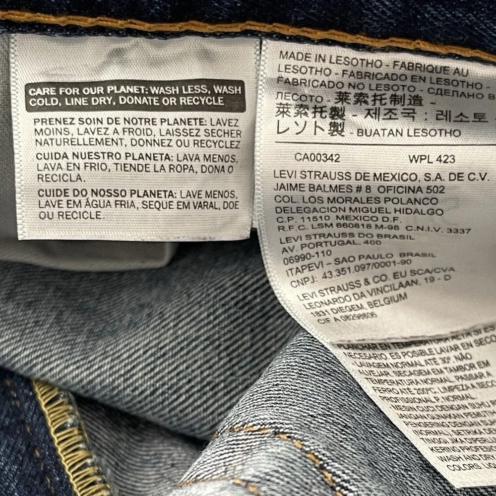 Levi's Men Jeans 40x29 Blue 505 Regular Fit Straight‎ Leg Classic Workwear